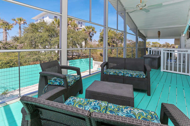 Lounging on Screened Deck