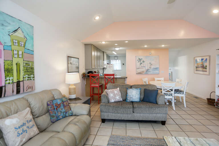 Living Room, Dining & Kitchen