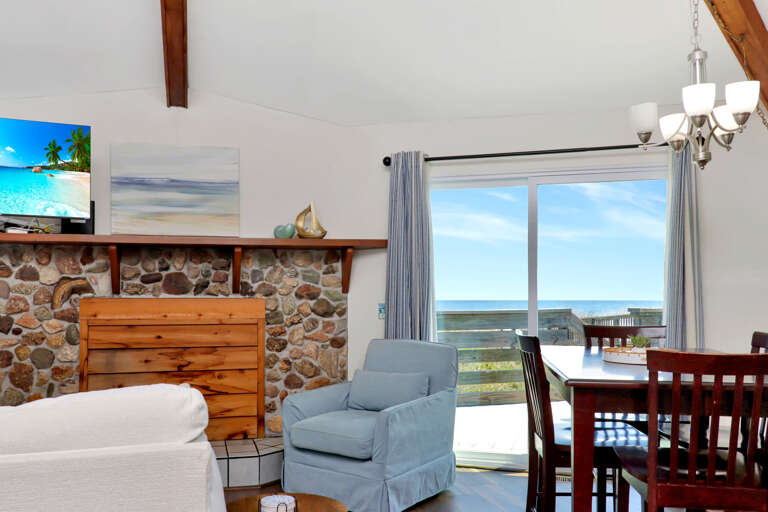 Beach View Living Room and Dining Area