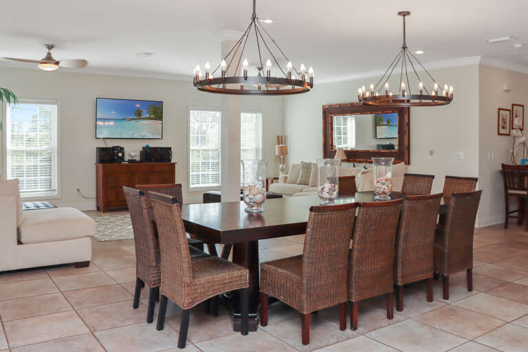 Large Dining Table and Living Room