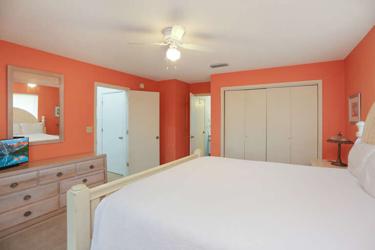 Bedroom 1 with TV & Full Bath