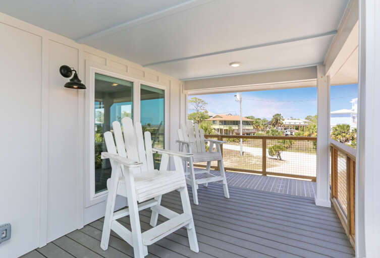 Covered Gulf View Decks with Adirondacks Covered Gulf View Decks with Adirondacks