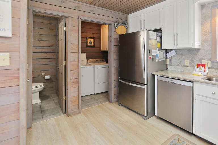 Kitchen with Half Bath & Laundry