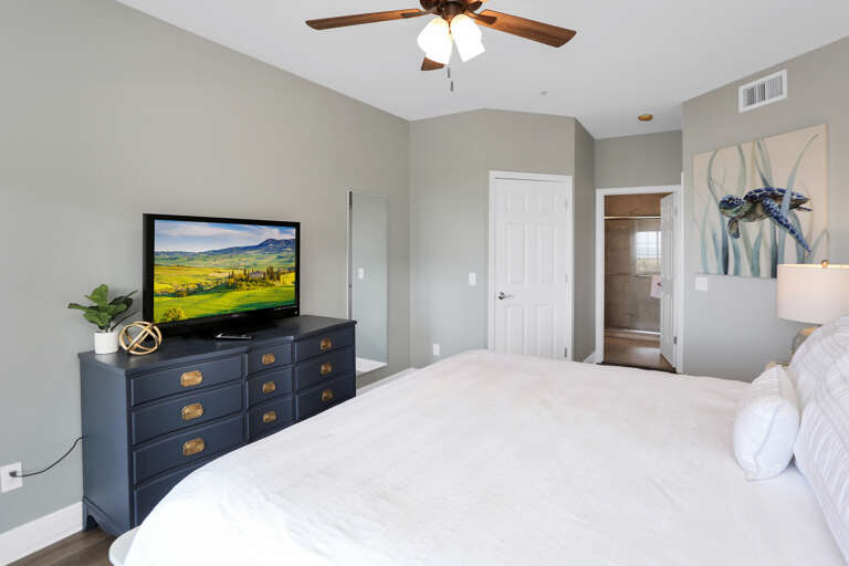 Bedroom 1 with TV & Full Bath Bedroom 1 with TV & Full Bath