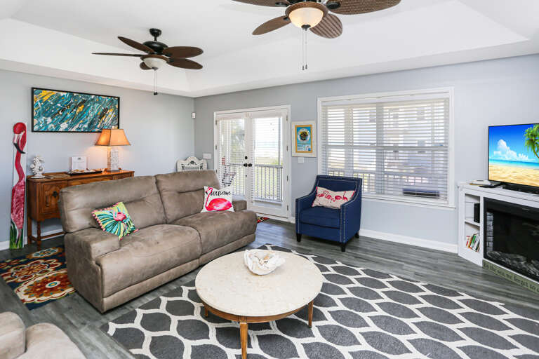 Beach View & Screened-In Deck from Living Room Beach View & Screened-In Deck from Living Room