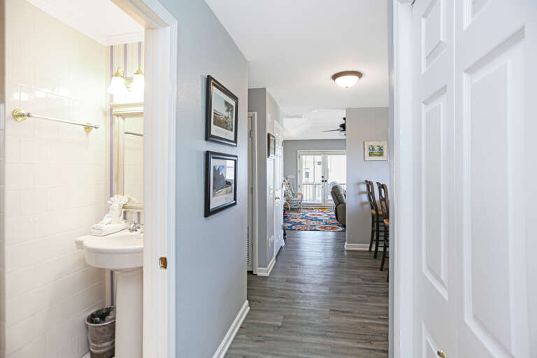 Hallway with Full Bath & Laundry Closet Hallway with Full Bath & Laundry Closet