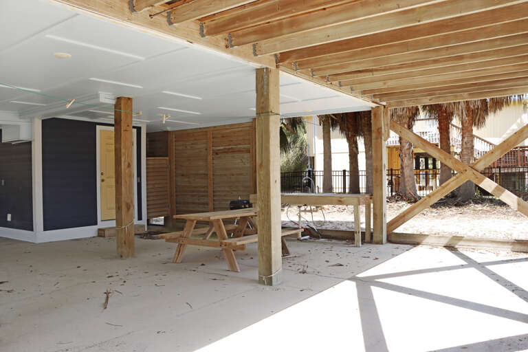 Outdoor Dining and Fish Cleaning Area