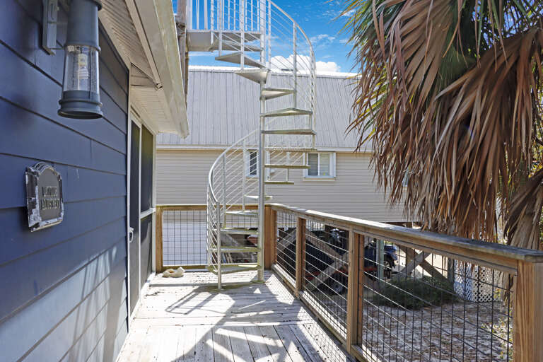 Spiral Staircase to Rooftop Deck