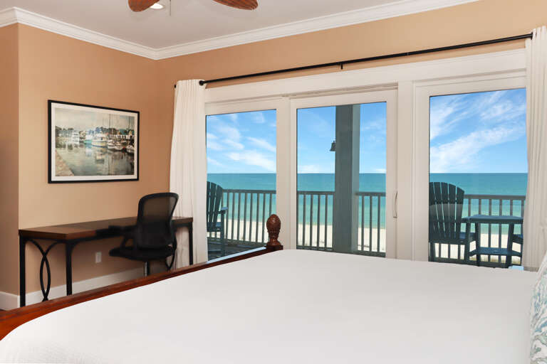 Bedroom 4 - Beachfront Bedroom with Workspace