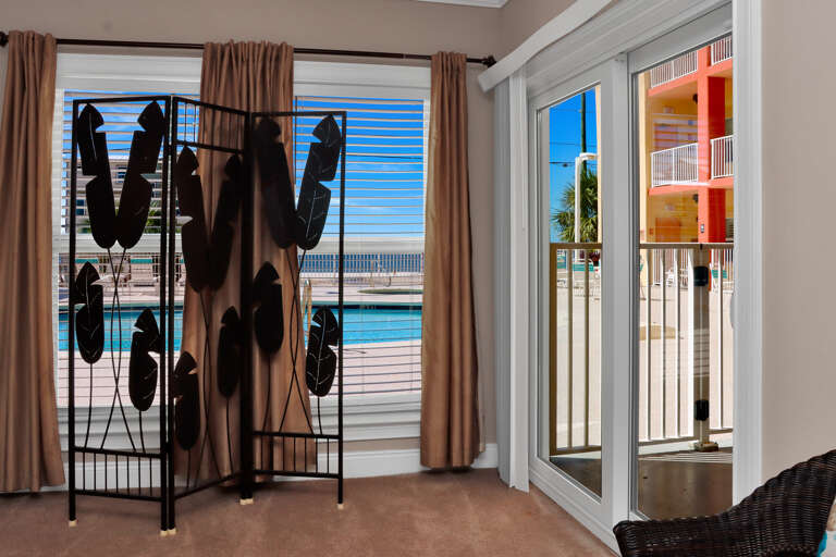 Master Bedroom  View of Community Pool