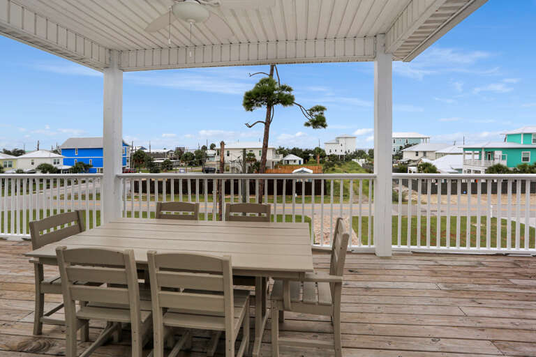 Dining on Top Floor Deck