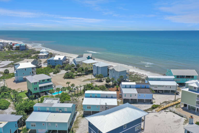 Aerial Beach View- See you soon at Sharkey's!