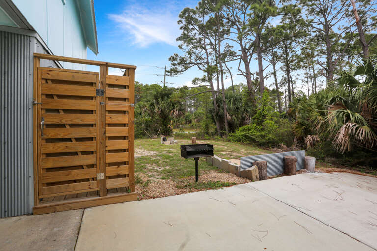 Outdoor Shower and Grilling Area