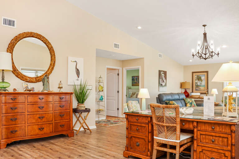 Living Room, Bedroom 1 and Full Bath