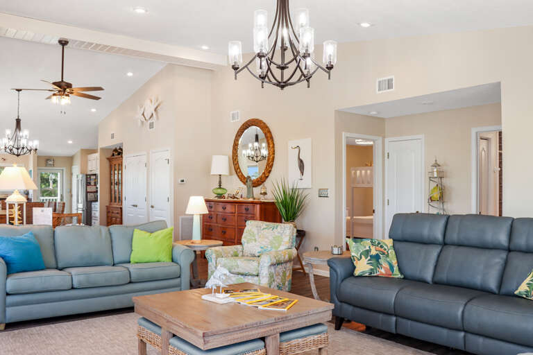 Living Room with Full Bath and Two Bedrooms