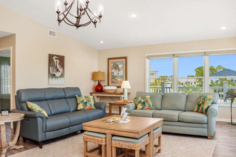 Living Room with Deck Views