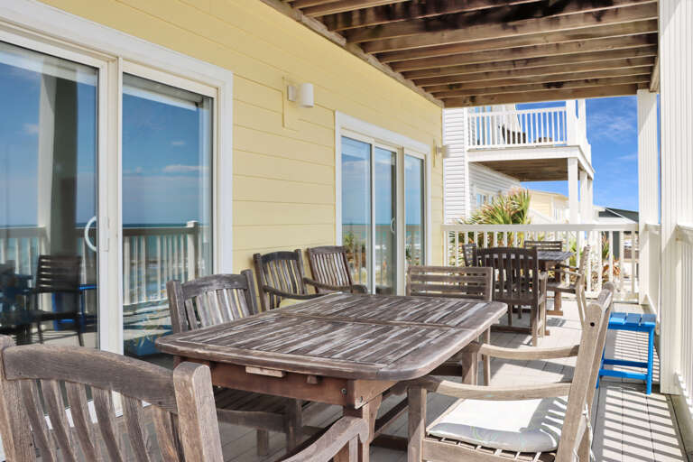 Beachfront Deck on Main Floor with Outdoor Dining