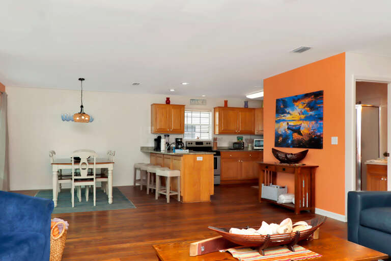 Living Area and Full Bathroom