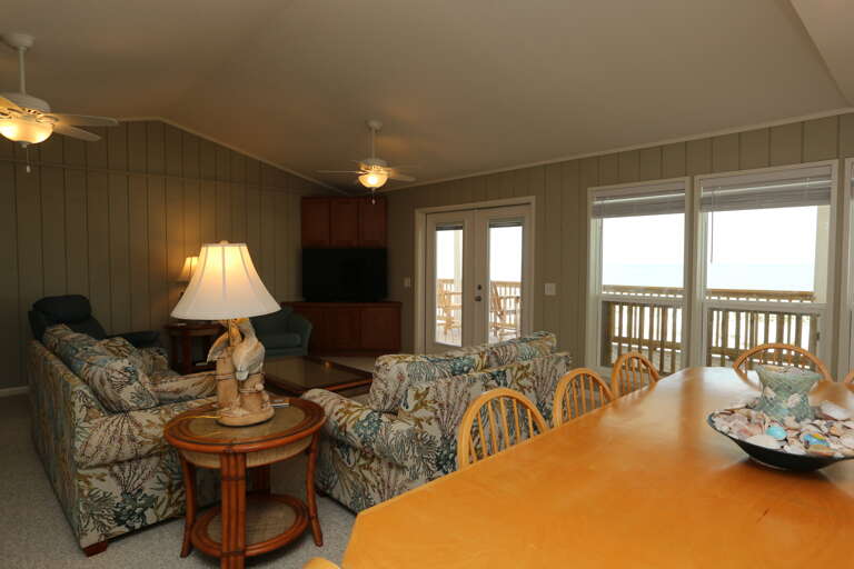 One More Time Gulf Front Dining & Living Room