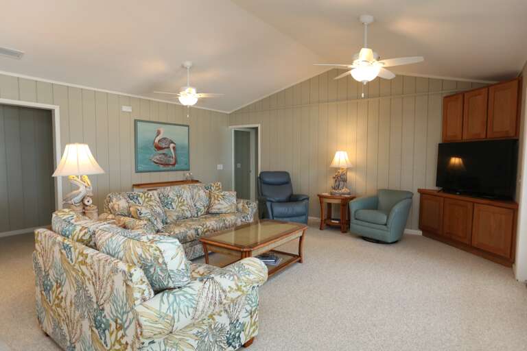 One More Time Living Room with TV