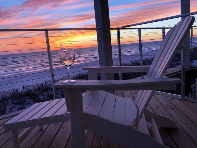 Wine & Sunset from Deck
