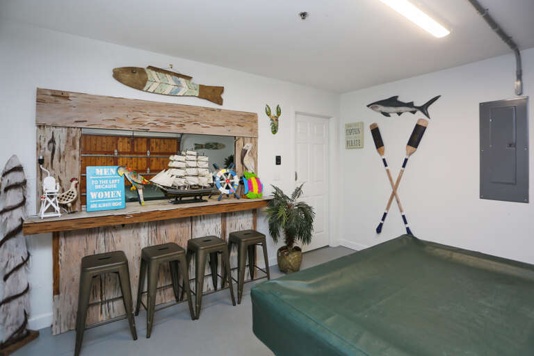 Garage with Custom Bar