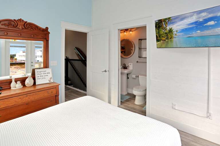 Bedroom 2 with TV & Full Bath
