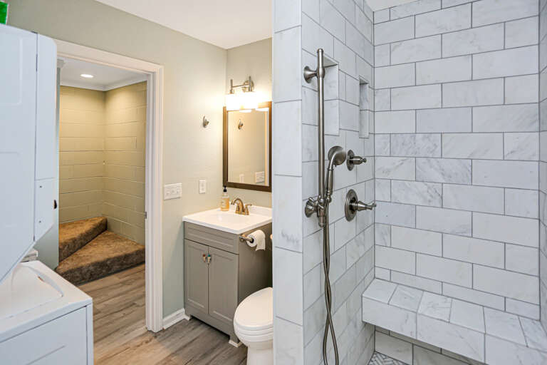 Downstairs Full Bath - Shower & Laundry