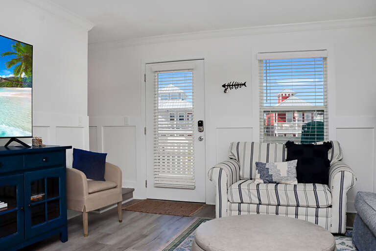 Living Room with Canal Front Deck