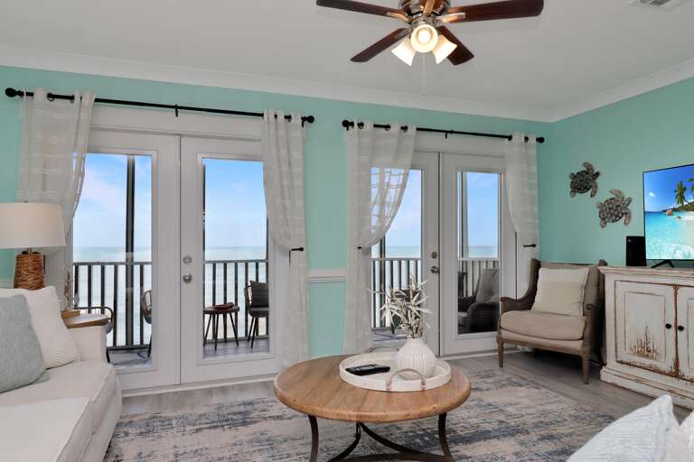 Beachfront Screened Deck from Living Room