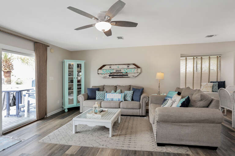 Living Room with Main Floor Deck