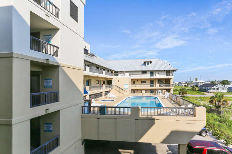 View of Pool from Condo Door
