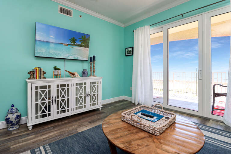 Living Room View and TV