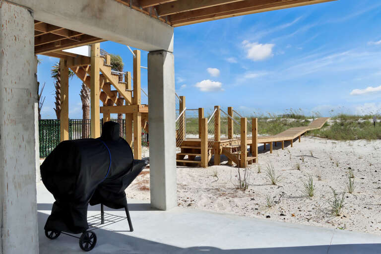 Charcoal Grill Under House