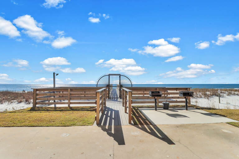 Community Boardwalk with Two Grills and Outdoor Shower