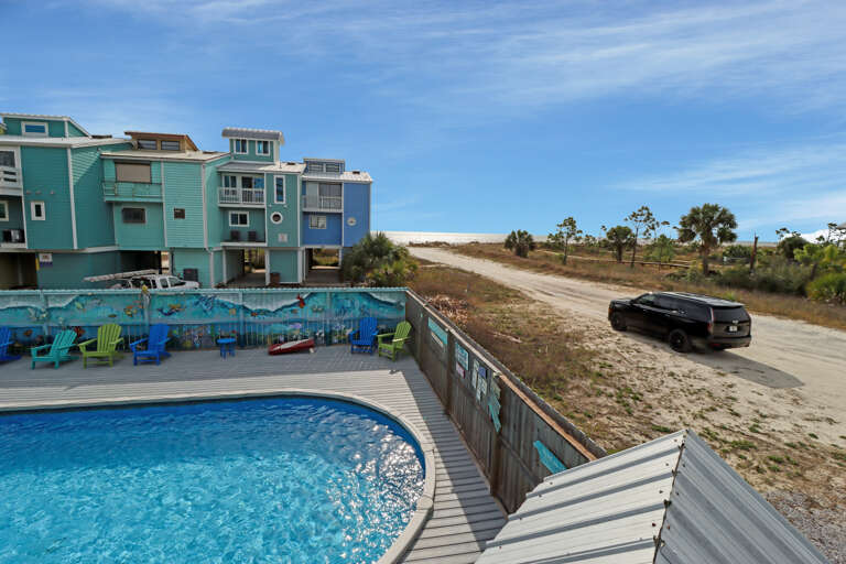 Beach and Pool View from Deck