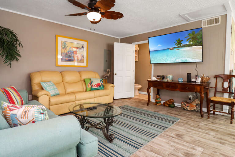 Living Room with TV and Half Bath