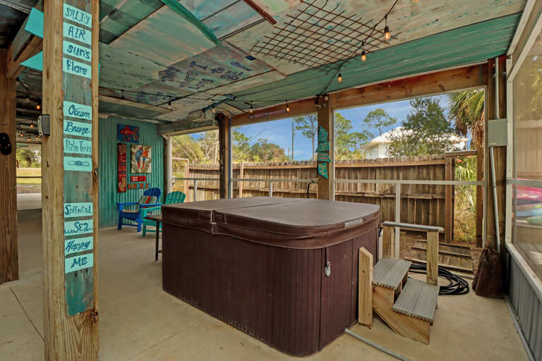 Private Hot Tub in Screened Porch