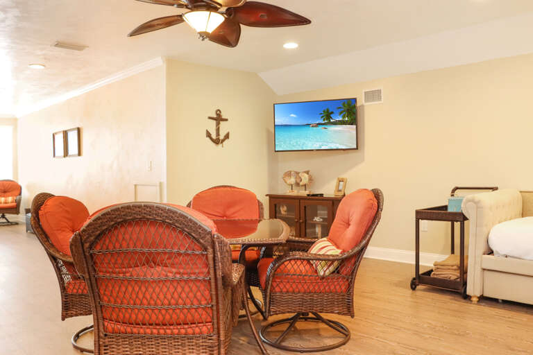 Top Floor Dining Table and TV