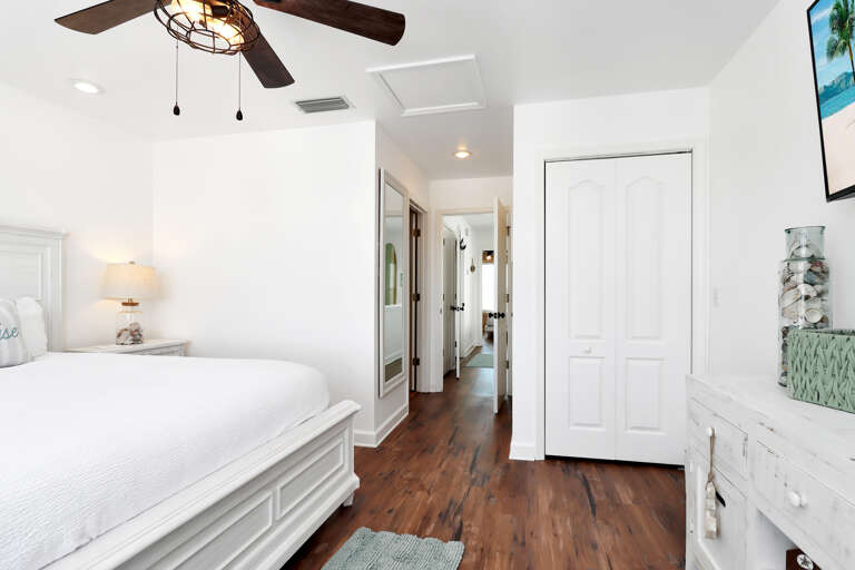 Bedroom 2 with TV and Master Bath