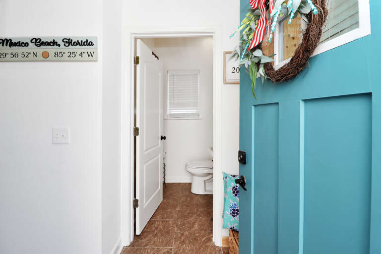 Front Door Entrance and Half Bath