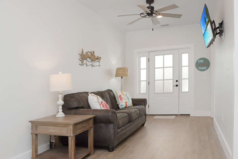 Ground Floor Sitting Area with TV and Sleeper Sofa