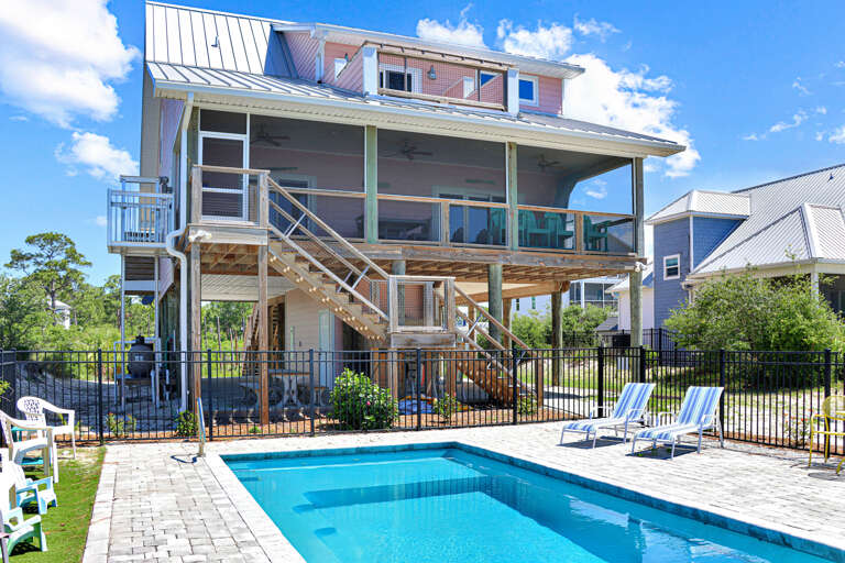 Screened Porch Overlooking Pool