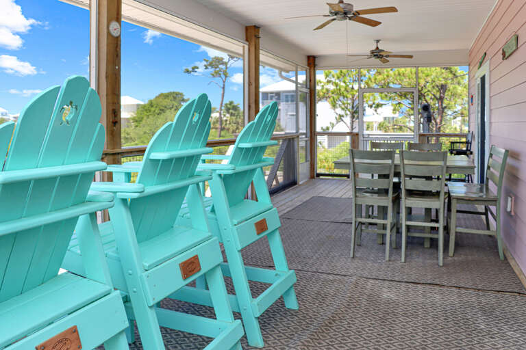 Seating on Main Floor Screened Deck