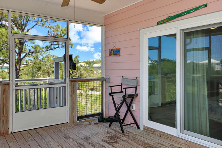 Screened Deck with Sliding Glass Doors to Master Bedroom