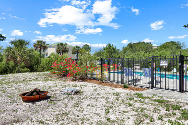 Backyard with Private Pool and Fire Pit
