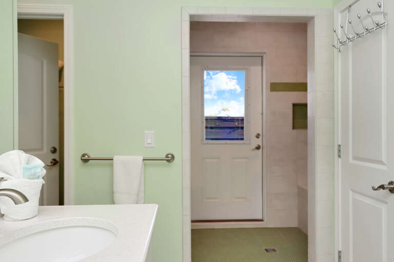 Bedroom 2 - Master Bath Walk In Shower that Opens up to Outdoor Shower
