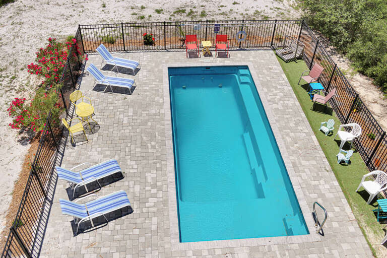 View of Private Pool from Top Floor Sundeck