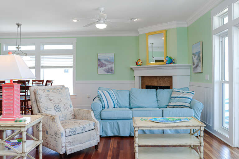 Beach View Living Room with Sleeper Sofa
