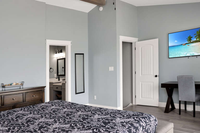 Bedroom 3 with Master Bath, TV and Workspace